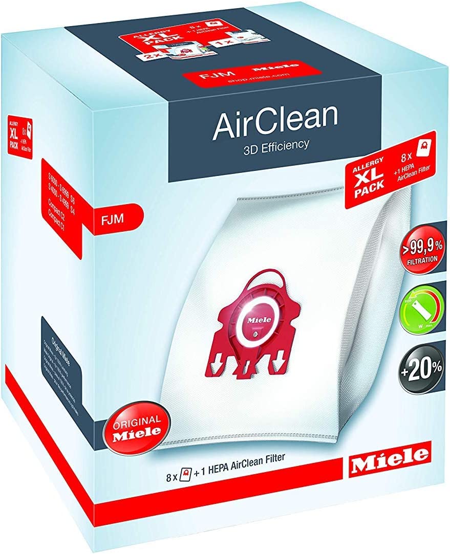 Miele Allergy XL Pack FJM (8 Bags, HA50 HEPA Filter)