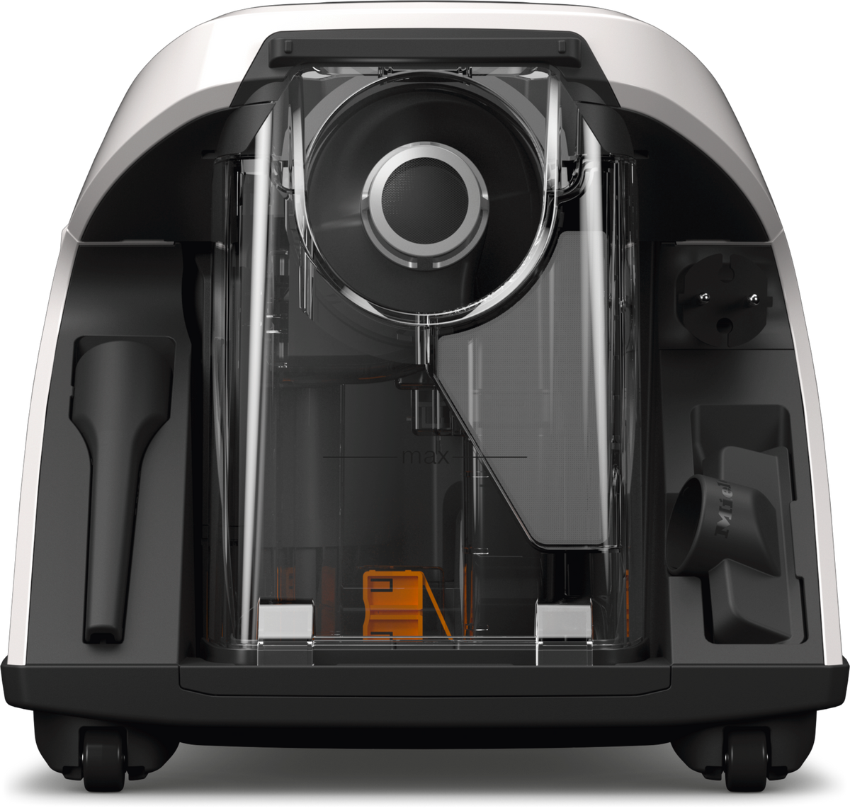Miele Blizzard CX1 Cat & Dog Bagless Canister Vacuum - Lotus White — Silo shot, Detailed image
