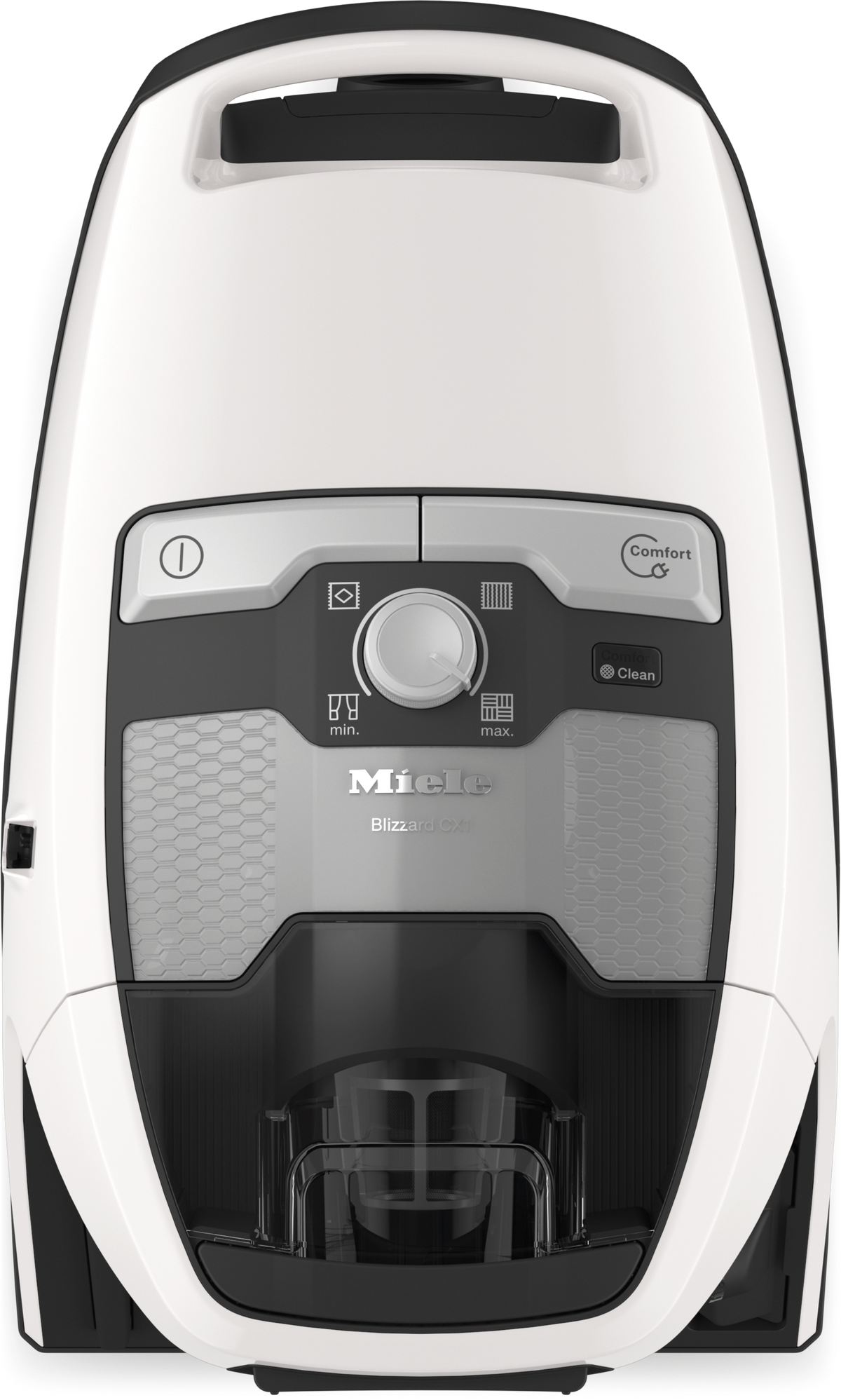 Miele Blizzard CX1 Cat & Dog Bagless Canister Vacuum - Lotus White — Silo shot